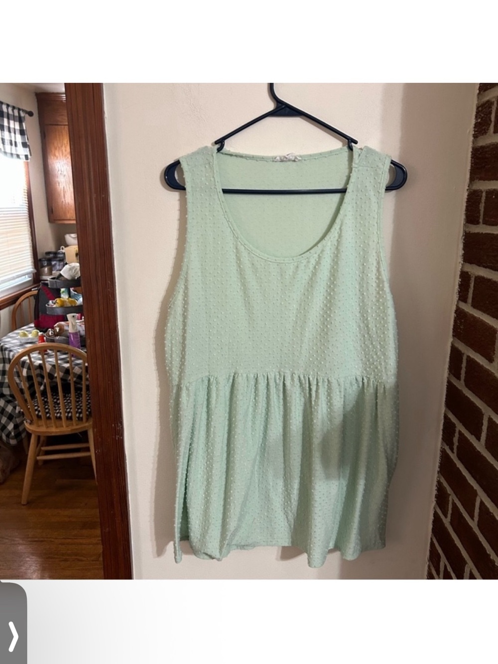Chic Soul Size 3xl Mint Green Swiss Dots Drop Waist Sleeveless Blouse